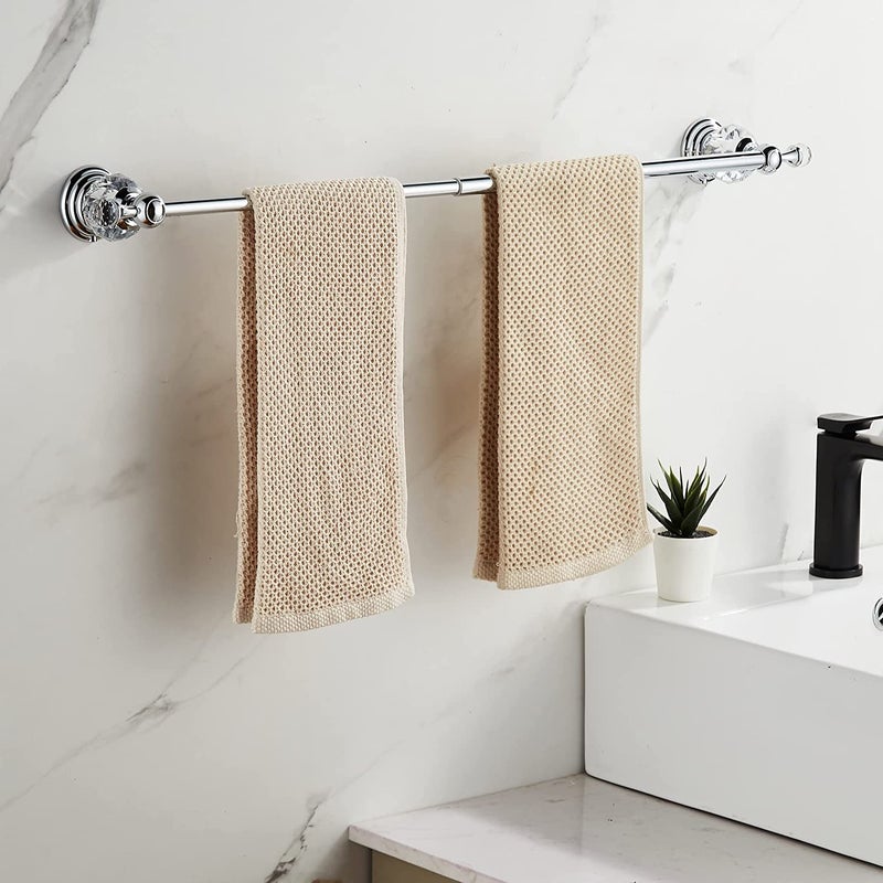 BATHSIR Crystal Towel Bar 24 Inch, Chrome Bathroom Towel Rack, Hand Towel Holder Wall Mounted - Image 2